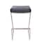Armen Living Atlantis 26" Counter Height Backless Black Faux Leather and Brushed Stainless Steel Bar Stool LCAT26BABLK - alternate 6